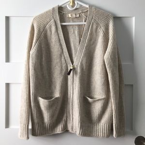 Michael Kors soft cardigan sweater small tan